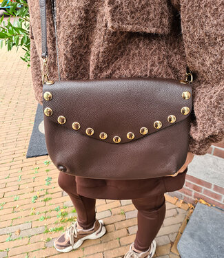 Jules Big Bag Studs Gold/Donkerbruin