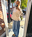 Knit Trui Flamant Rosé Franjers Crème