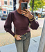 Knit Longsleeve Dots Mouwen Donkerbruin