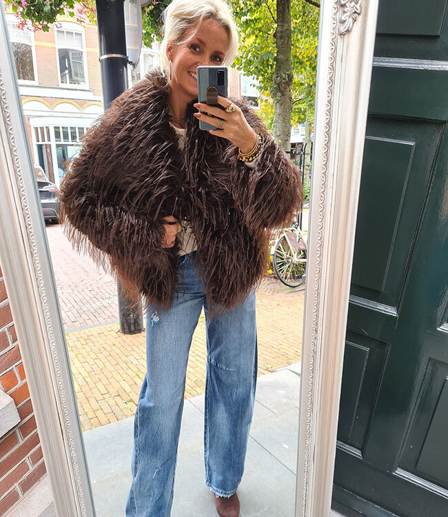 Fluffy Jas Donkerbruin