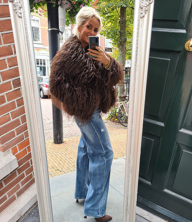 Fluffy Jas Donkerbruin
