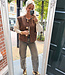 Vilted Gilet Gouden knopen Gemêleerd Bruin