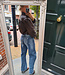 Lederlook Short Pofmouw Donkerbruin