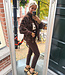 Bodywarmer Faux Fur Gemêleerd Donkerbruin