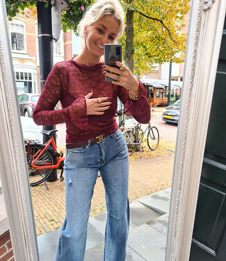 Biba Kanten Longsleeve Bordeaux