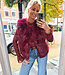 Faux Fur Gilet Bordeaux
