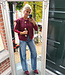 Vilted Gilet Gouden knopen Gemêleerd Bordeaux