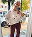 Knit Trui Crème Bordeaux Hartjes