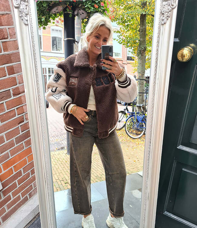 Teddy Jack Emblemen Crème/Donkerbruin