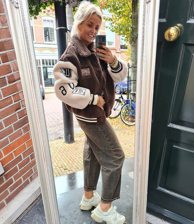 Teddy Jack Emblemen Crème/Donkerbruin