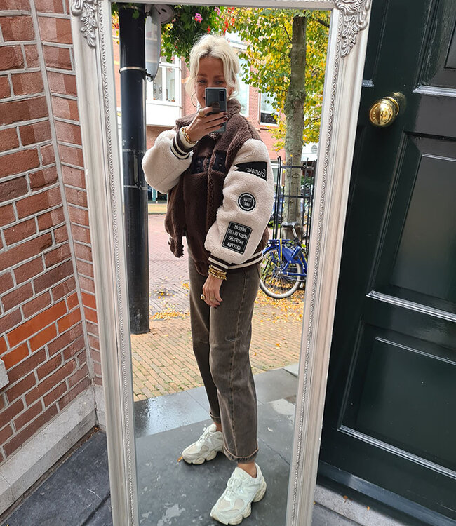 Teddy Jack Emblemen Crème/Donkerbruin