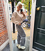 Azzurro Knit Trui Parels Beige