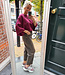 Oversized Trui met strikjes Bordeaux