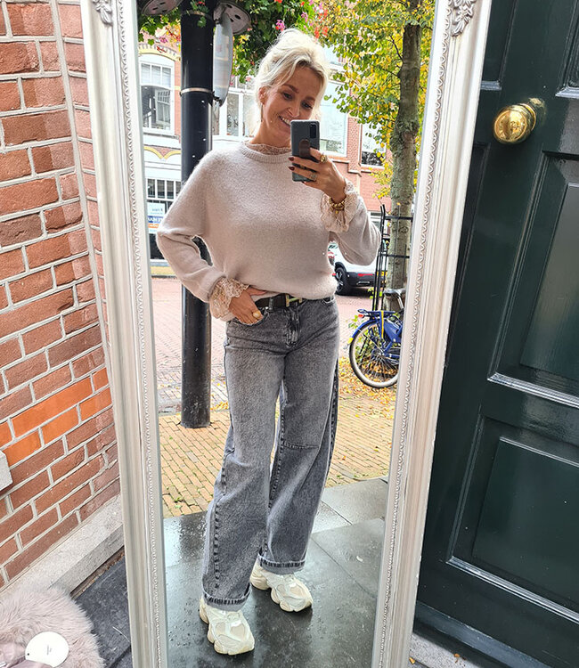 Super Soft Knit Lange Mouw Licht Taupe