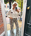 Knit Trui NY Back Print Crème/Donkerbruin