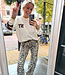 Knit Trui NY Back Print Crème/Donkerbruin
