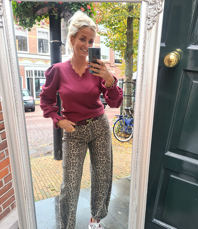 Vhals Knit Trui Pofmouw Bordeaux