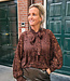 Oversized Kanten Blouse Donkerbruin