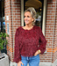 Luxe Franje Trui Shimmer Bordeaux