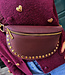Crossbody met Studs Bordeaux