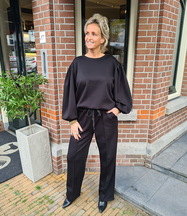Biba 2-delig Joggingpak met Pofmouw Zwart