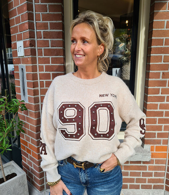 Knit Sweater 90 Studs Crème