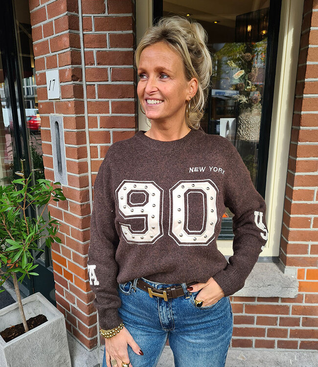 Knit Sweater 90 Studs Donkerbruin