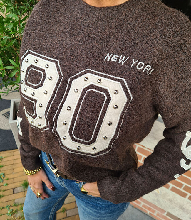 Knit Sweater 90 Studs Donkerbruin