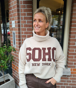 Knit Soho Trui met Col Crème