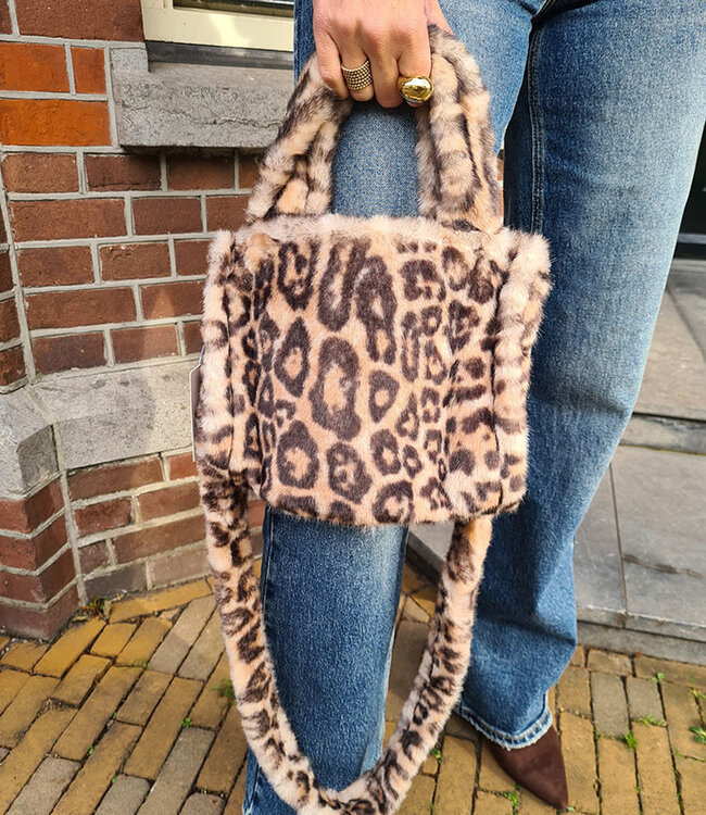 Kleine Handtas Faux Fur Leo