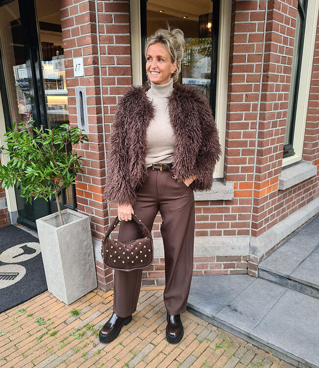 Ambika Luxe Hairy Jas Donkerbruin