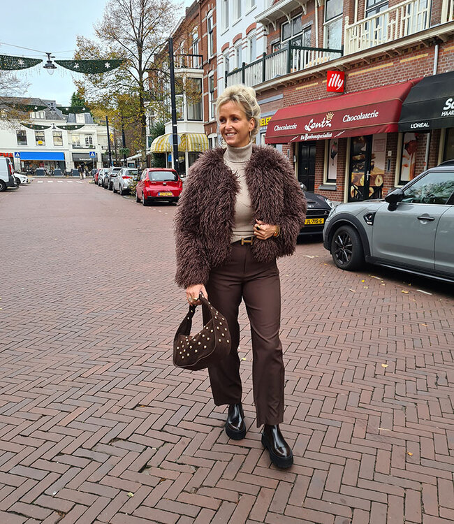 Ambika Luxe Hairy Jas Donkerbruin