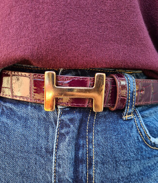 Look-a-Like Riem Her Croco Lak Bordeaux