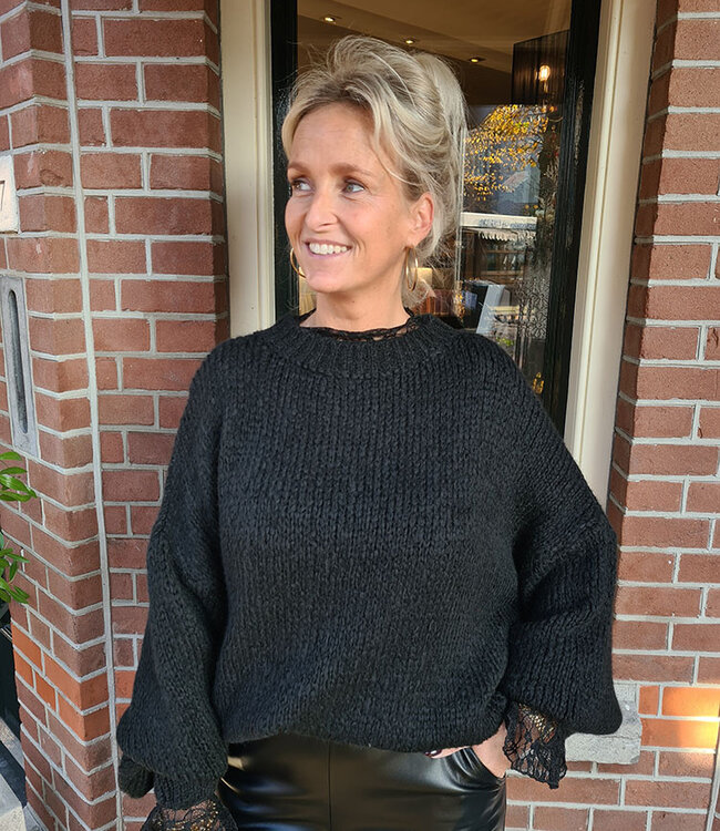Knit Trui Ballonmouw Zwart