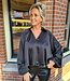 Zijdelook Ballonblouse Zwart