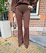 Stretchie Flared Pantalon Donkerbruin