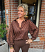 Blouse Shimmer Golvende Print Bruin