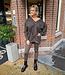 Oversized Tuniek met Strikjes Donkerbruin