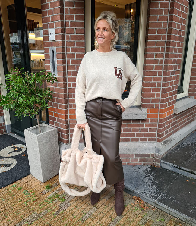 Knit Sweater/Trui LA Crème/Donkerbruin