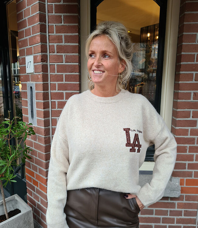 Knit Sweater/Trui LA Crème/Donkerbruin
