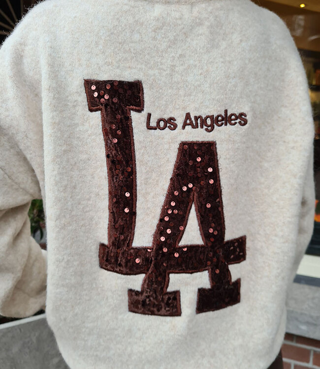 Knit Sweater/Trui LA Crème/Donkerbruin