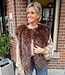 Faux Fur Gilet Leo Bruintinten