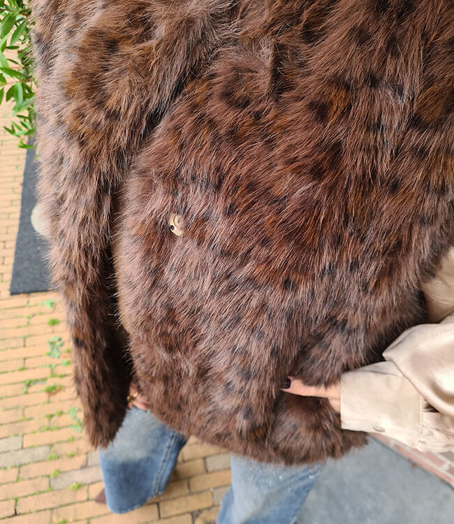 Faux Fur Gilet Leo Bruintinten