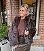 Faux Fur Jas Azzurro Donkerbruin