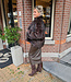 Faux Fur Jas Azzurro Donkerbruin