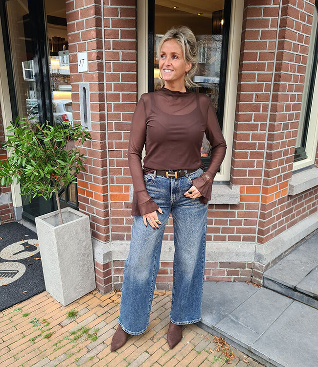 Ambika Effen Mesh Longsleeve Donkerbruin