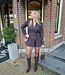 Playsuit met Ceintuur Glitter Donkerbruin