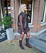 Oversized Lederlook Gilet Donkerbruin