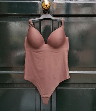 Basic Slim fit  Body Donkerbruin