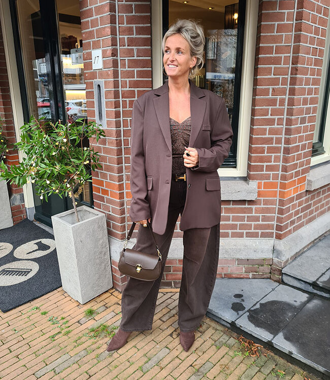 Body Strass Donkerbruin